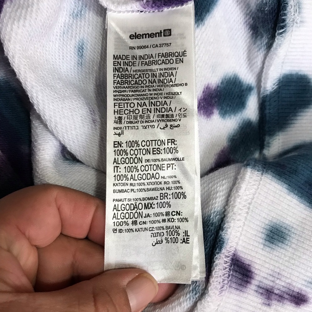 Element Seal BP TD Hoodie Men’s Sz L Tie Dye Multicolor Kangaroo Pocket Pullover - Picture 6 of 16